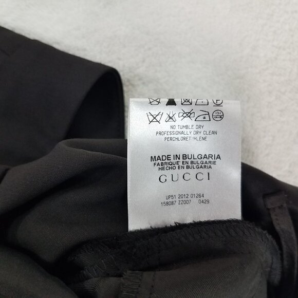 NEW GUCCI Uniform IT Size 44 Black Flared Pants Trousers Black Unfinished Hem - Picture 9 of 13